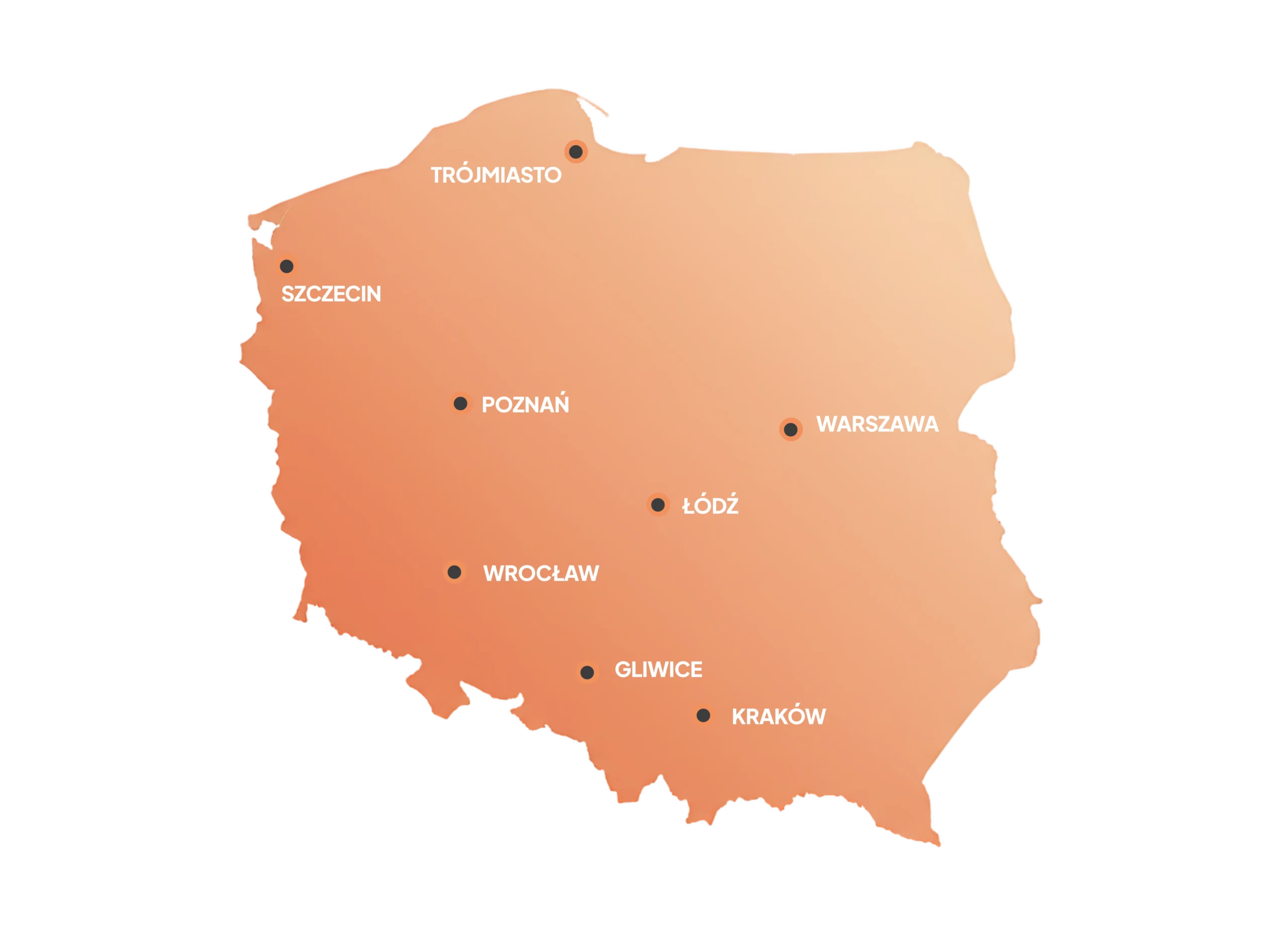 Mapa Polski - Trójmiasto